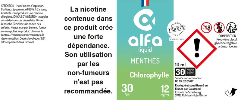 étiquette Chlorophylle Alfaliquid